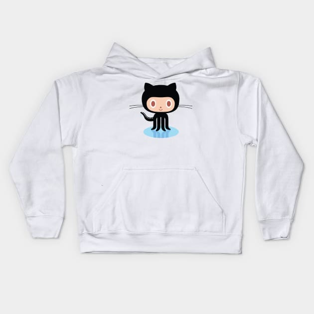 Github Octocat Kids Hoodie by Nayo Draws